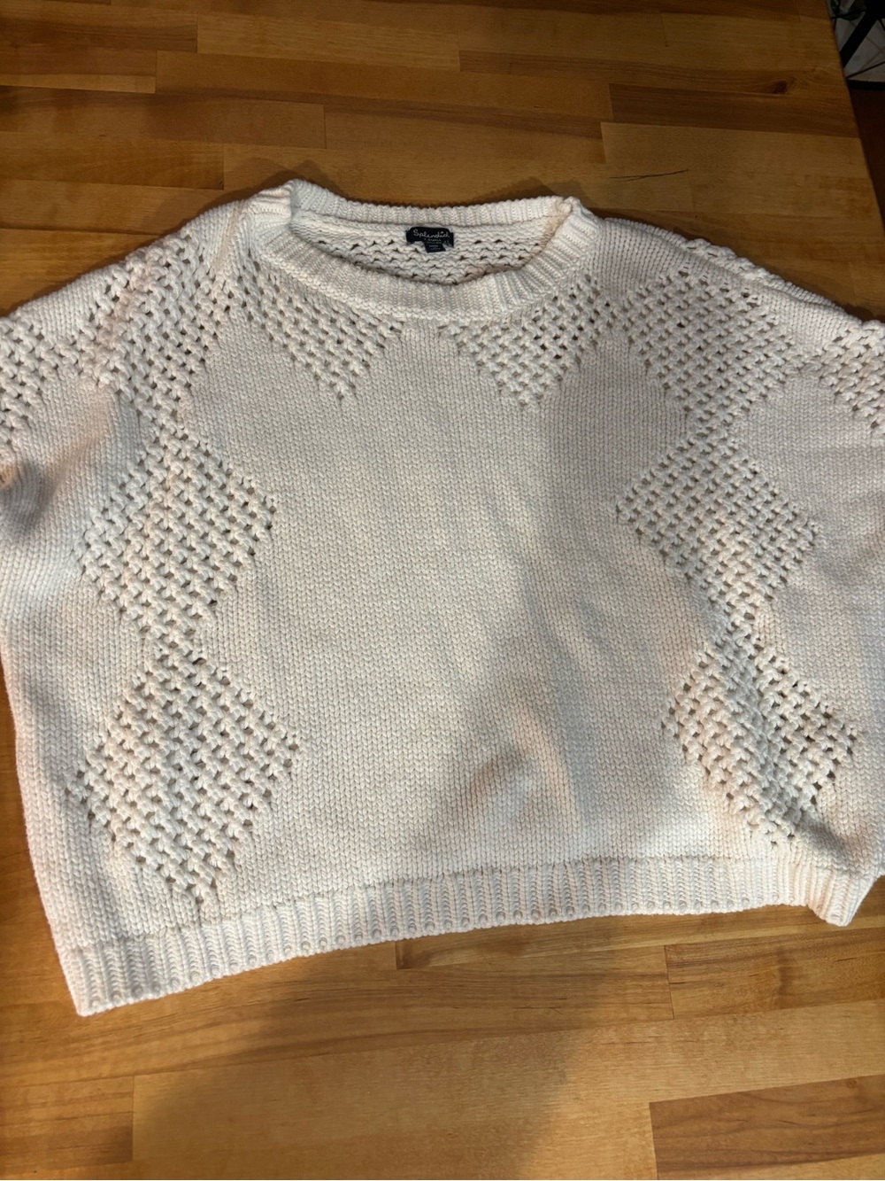 Splendid white Crewneck Textured Knit Sweater - xsmall